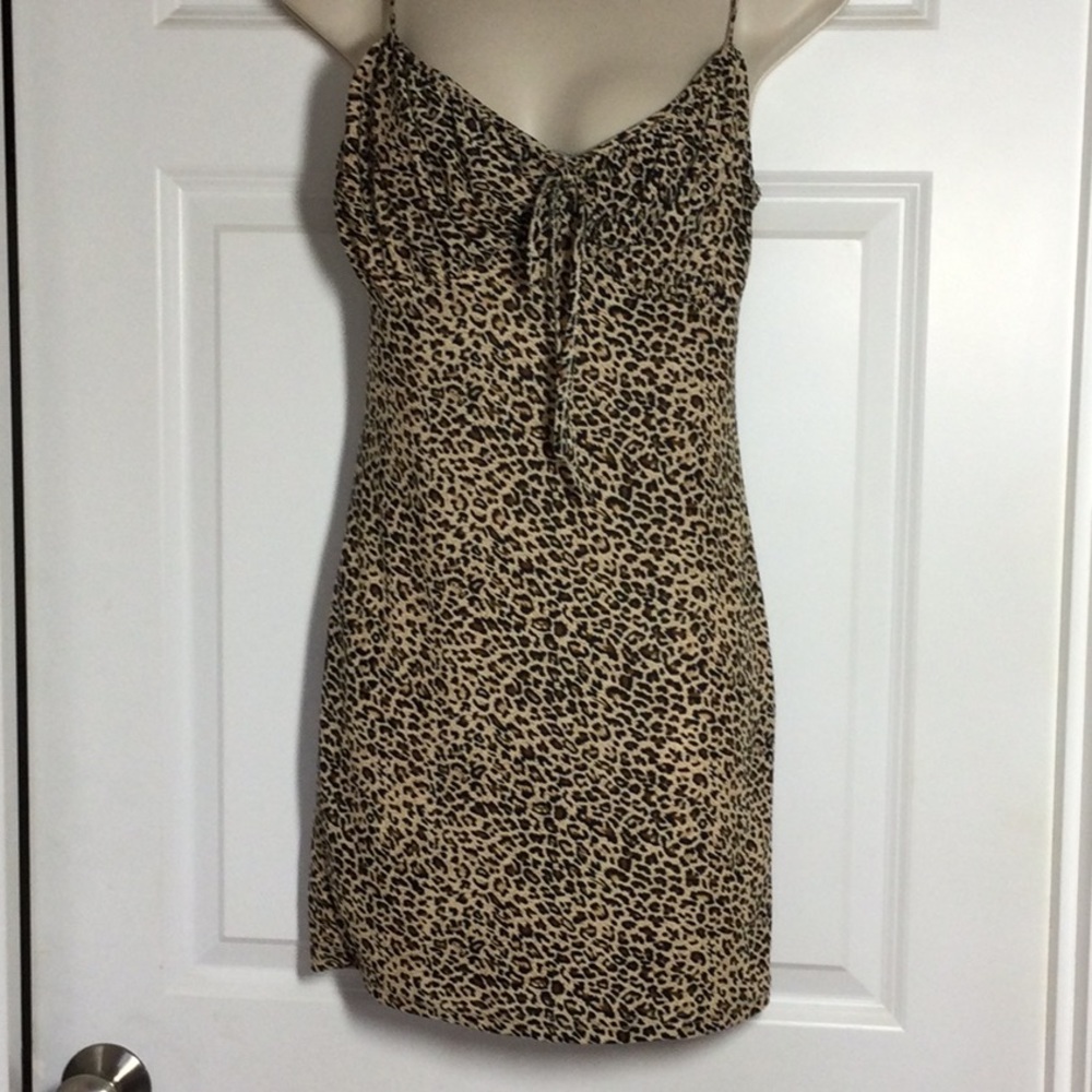 Ruched Bust Leopard Dress